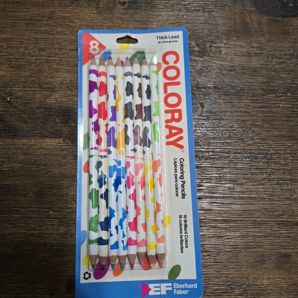 Eberhard Faber Coloray Coloring Pencils 8 Count 16 Colors Double Ended Lead